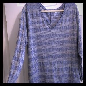 Lane Bryant Vee Neck Long Sleeved Blouse