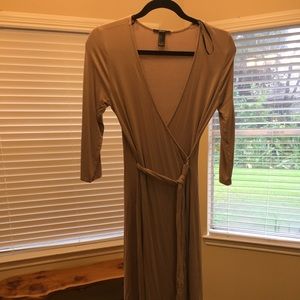 Taupe forever 21 taupe wrapped dress
