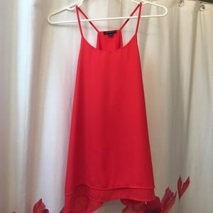 Flowy red spaghetti strap top