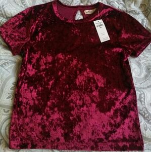 Hollister red velvet shirt