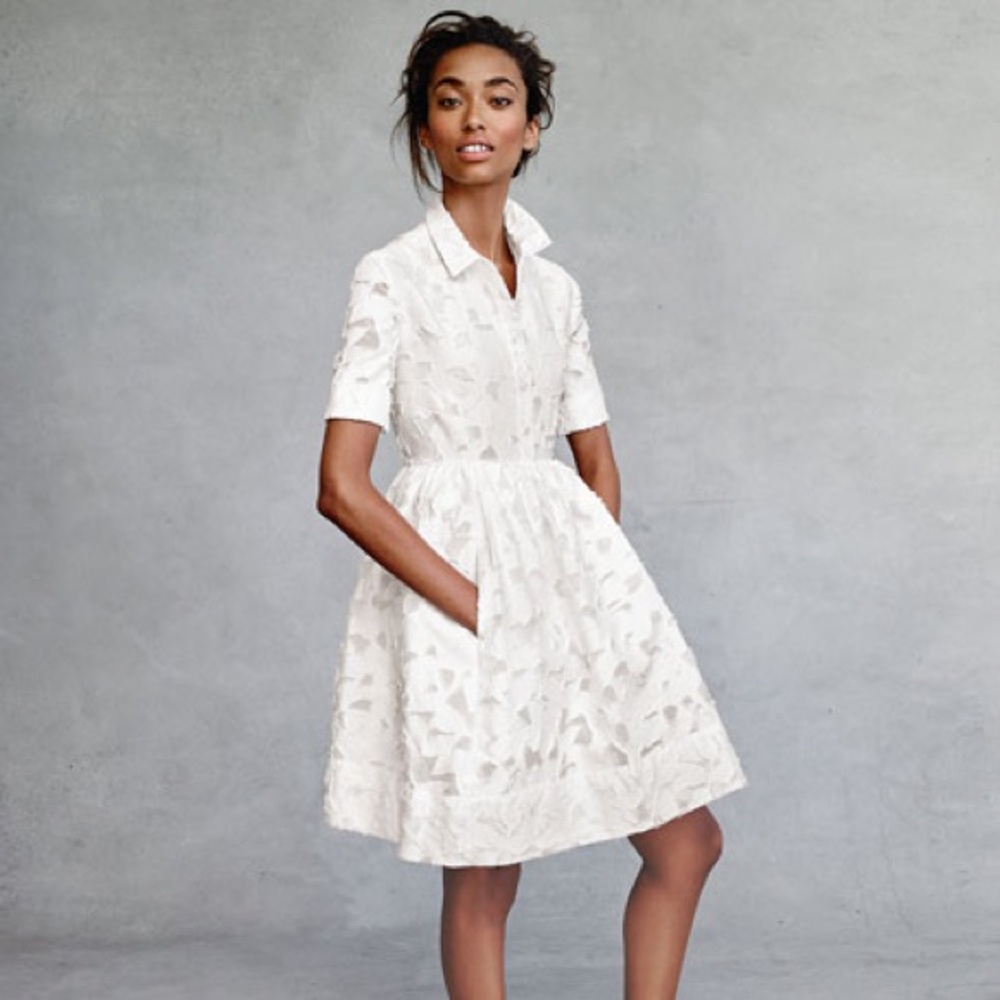 Kate Spade Tobin White Shirtdress Pockets 2 4