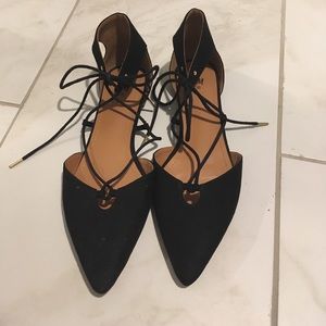 Lace up ballet flats