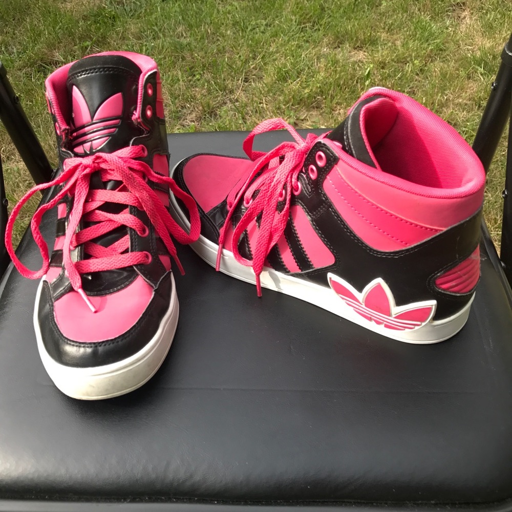 Black and Pink Adidas