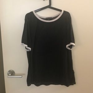 Black Forever 21+ T-shirt with White Piping