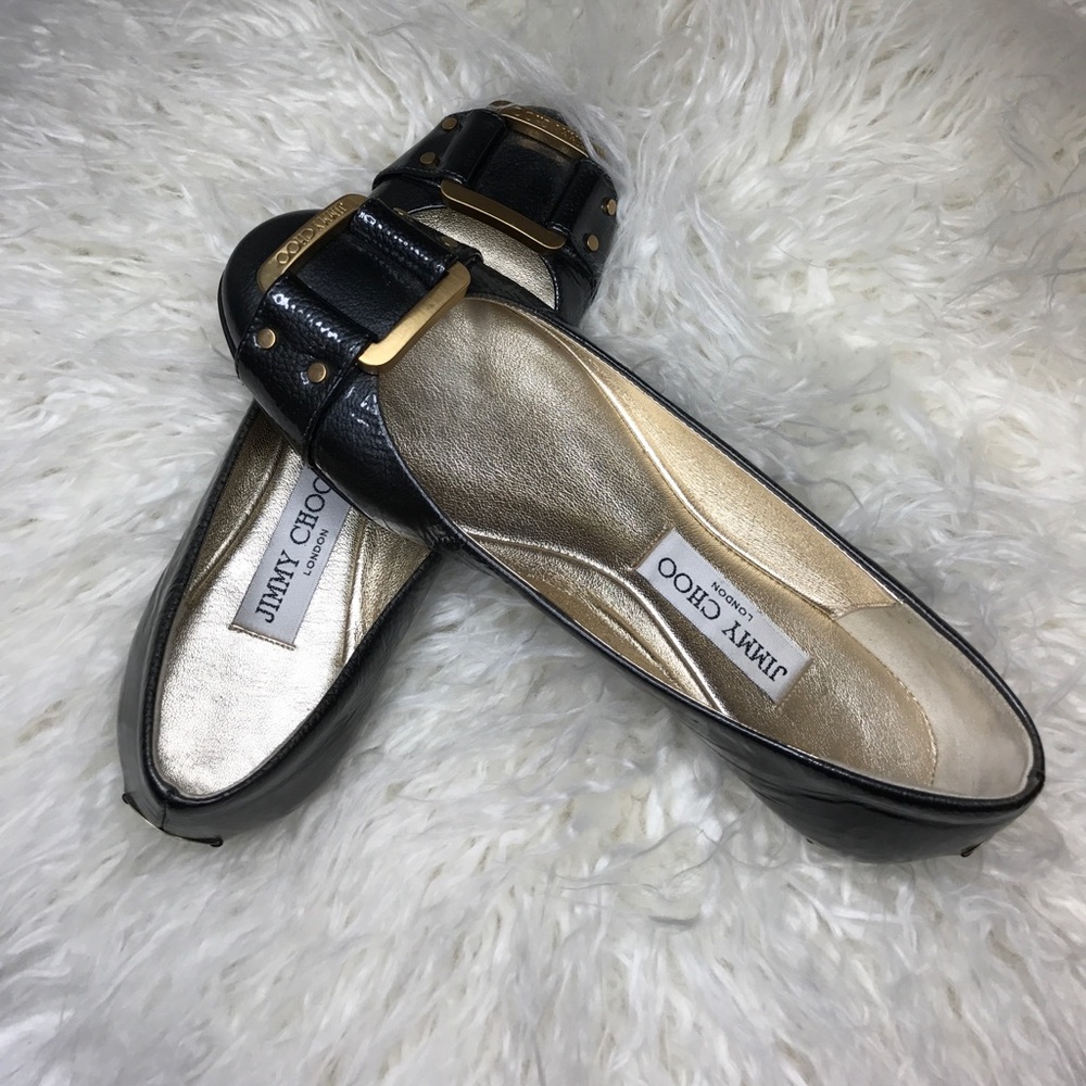 Jimmy Choo flats size 36.5 in gray patent leather