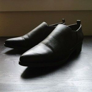 Faux Leather Pointed Slip Ons