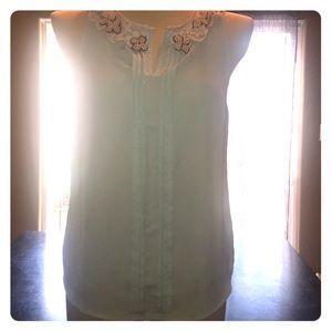 Light Blue Lauren Conrad Tank with Collar