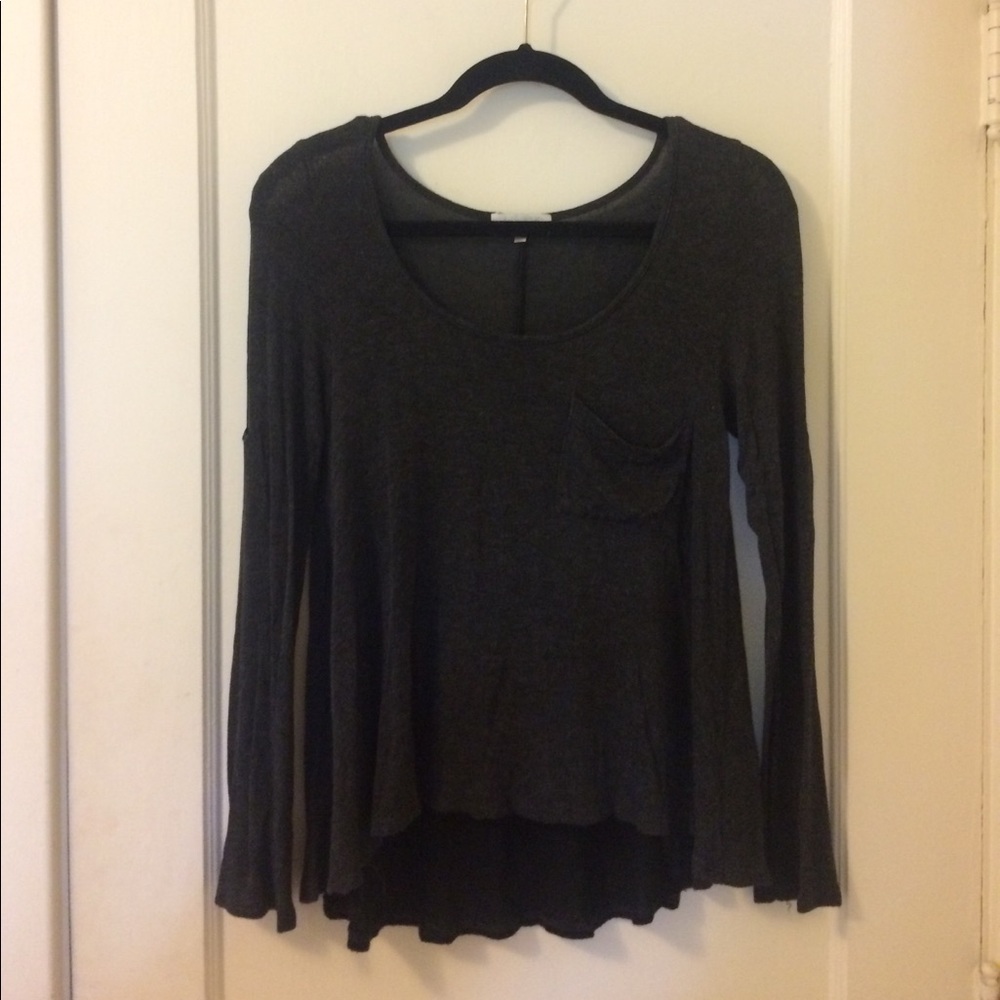 Grey Sweater With Black Triangle Detail