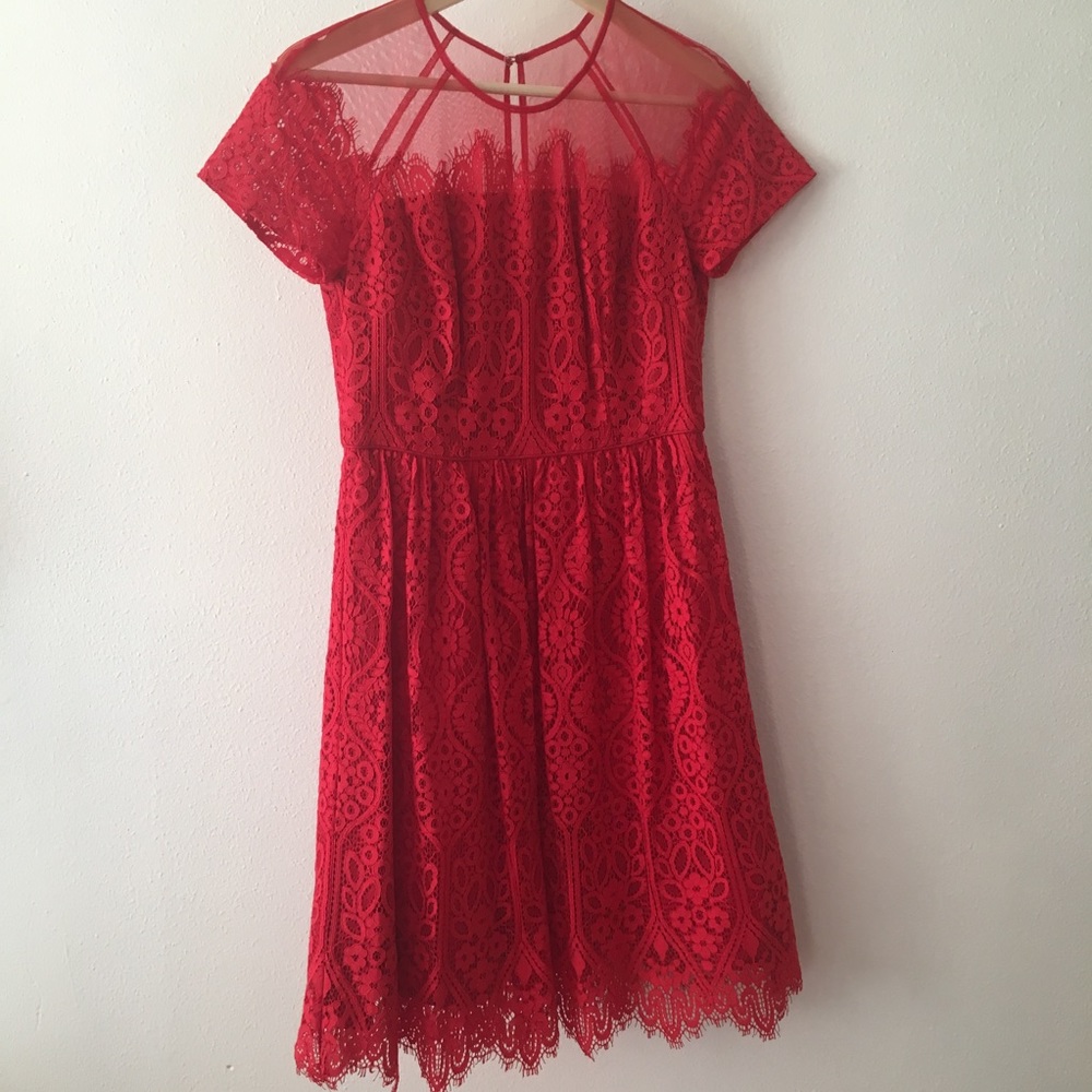 Maggy London Bavarian Leaf Lace Dress