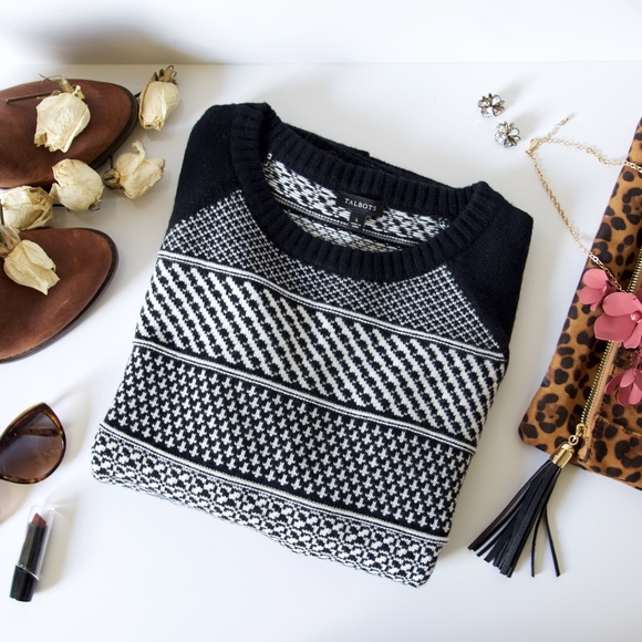 Talbots Sweaters - ⭐️ 2x HP ⭐️ NWT Black & White Cozy Sweater