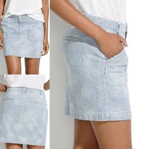 Madewell Walker Mini Striped Denim Skirt