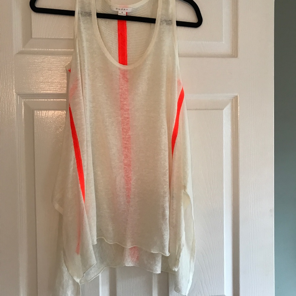 Duffy creme and orange stripe tank