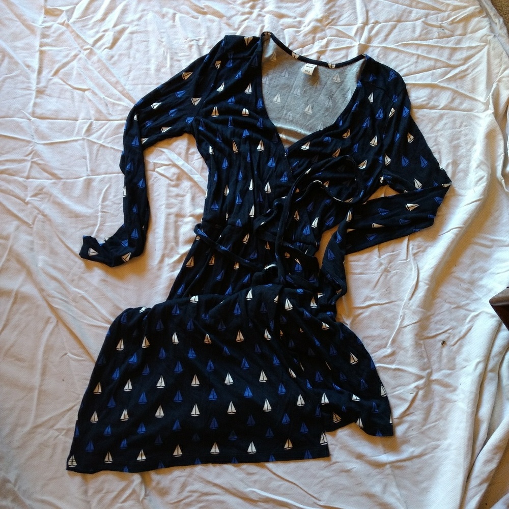 Old Navy Sailboat print faux wrap dress Size XS