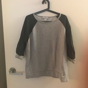 WDNY Grey Sweater with Feaux-Sleeves