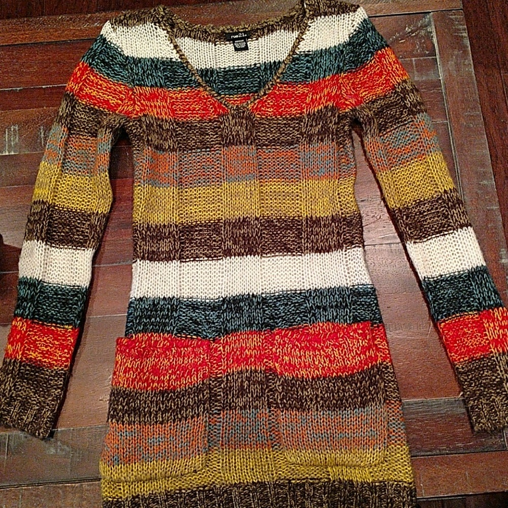 M striped tunic sweater
