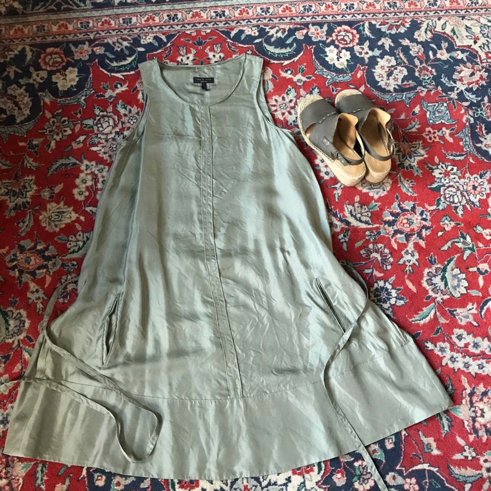 nwot rag&bone 100% silk twill tie-front ayon dress - Picture 7 of 8