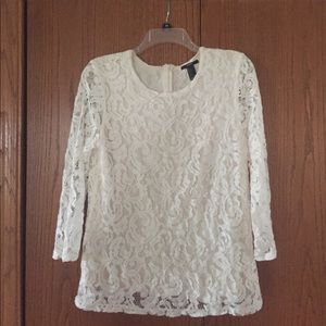 Cream 3/4 sleeve top