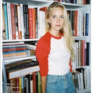 American Apparel Raglan Cropped Baseball Tee