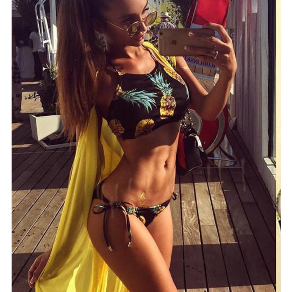 Pineapple halter bikini