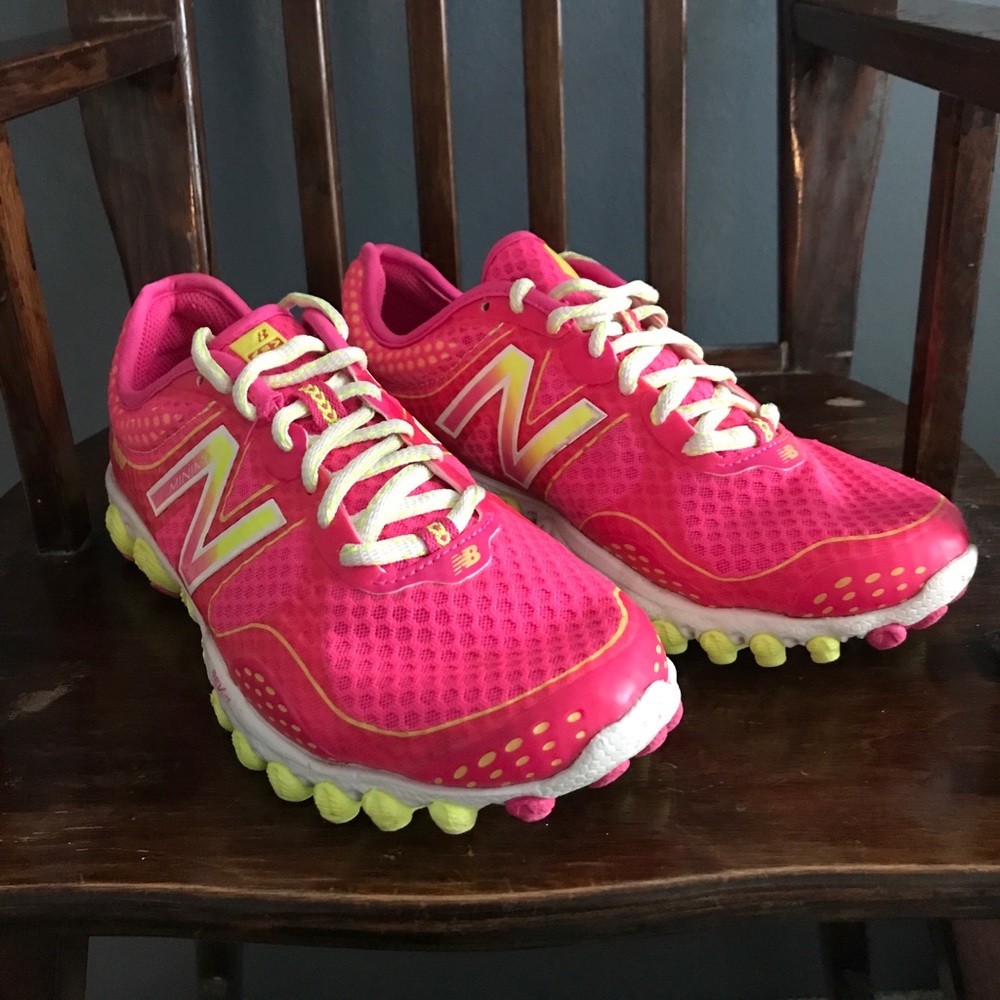 Hot pink and neon yellow New Balance shoes!