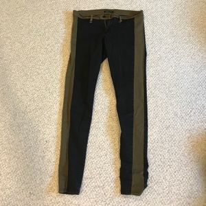 Flying Monkey - black and olive green panel jeans