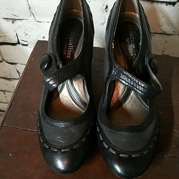 Women's naturalizer black/grey dress shoes size N5 - Picture 1 of 8