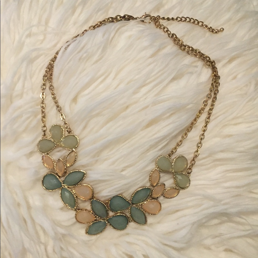 Mint and pink necklace