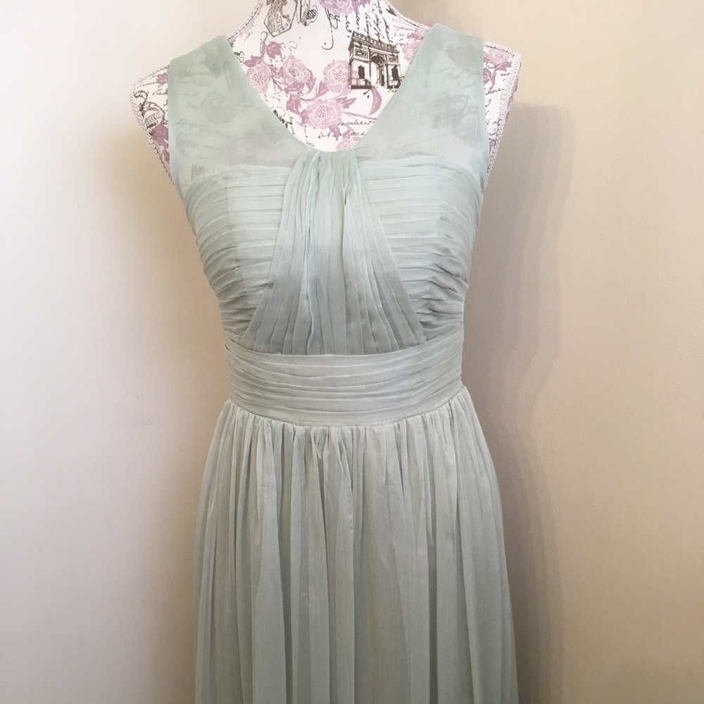 Shale Green Chiffon Maxi Formal dress