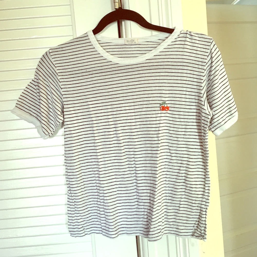❗️SOLD❗️striped cherry Brandy Melville top!