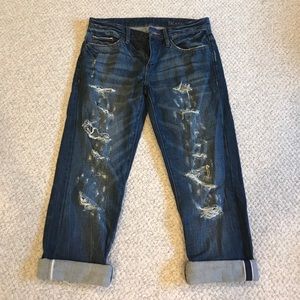 BLANKNYC - distressed boyfriend roll cropped jeans