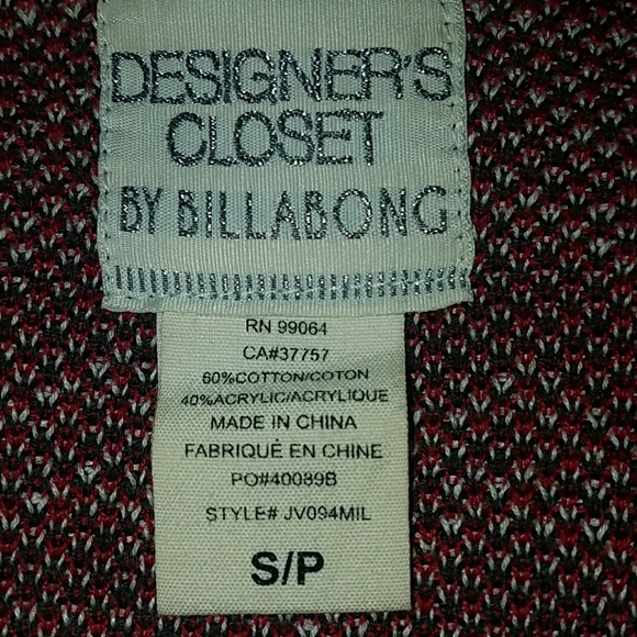 Billabong Cardigan Sz. Small - Picture 6 of 6