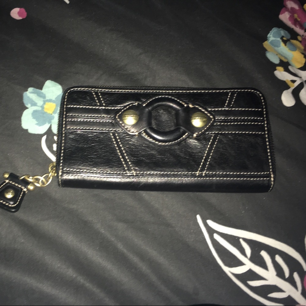 Black leather juicy couture large wallet.