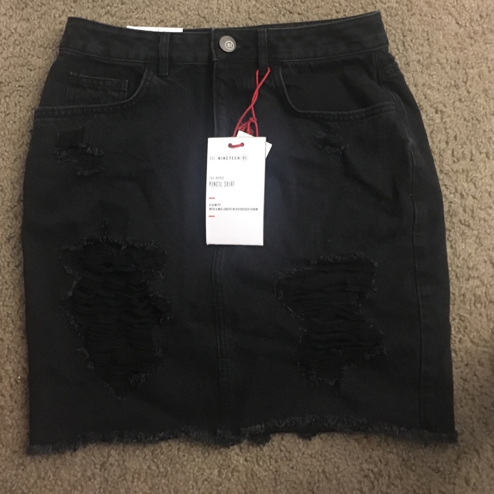 Cotton On black denim skirt NWT