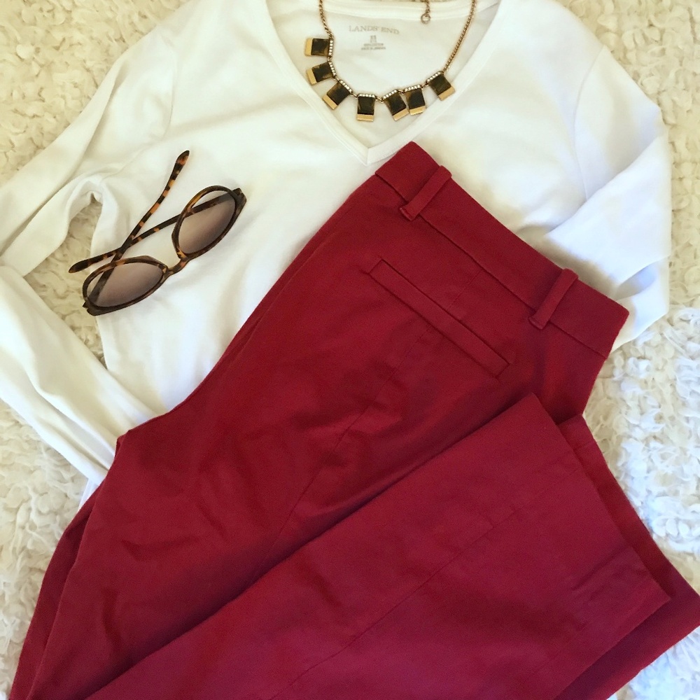 j crew brick red lexie ankle pants / trousers 8