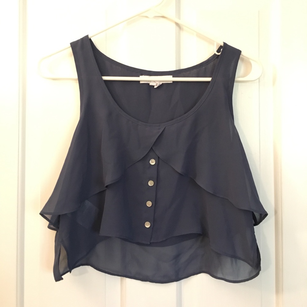 Navy Layered Crop Top from BCBG