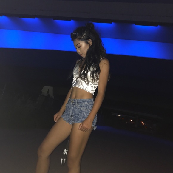 White Satin Bralette Crop Top - Picture 5 of 7