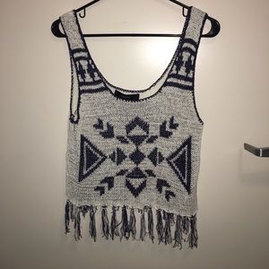 Crochet fringe tank top