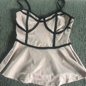NWT Tan and black tank top