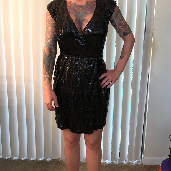 Michael Kors Dresses & Skirts - MICHAEL KORS Black Sequin Wrap dress