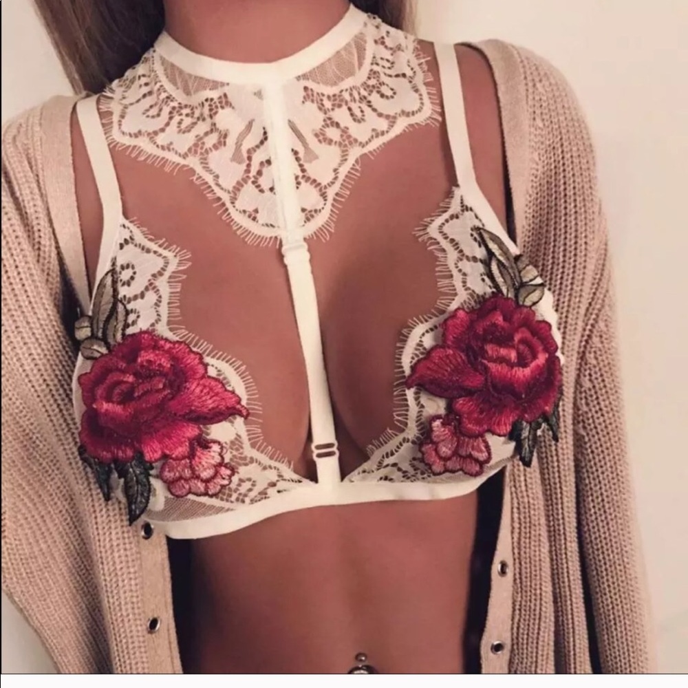White rose bralette