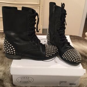 Used Steve Madden Studded Combat Boots