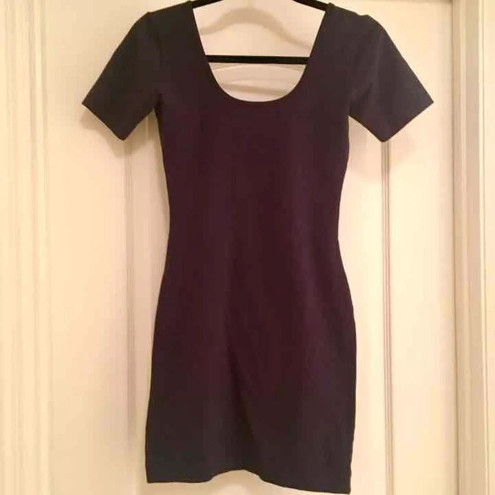 L Navy American Apparel U Neck Dress