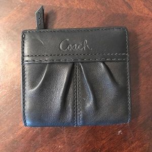 Small Black Leather Coach Wallet