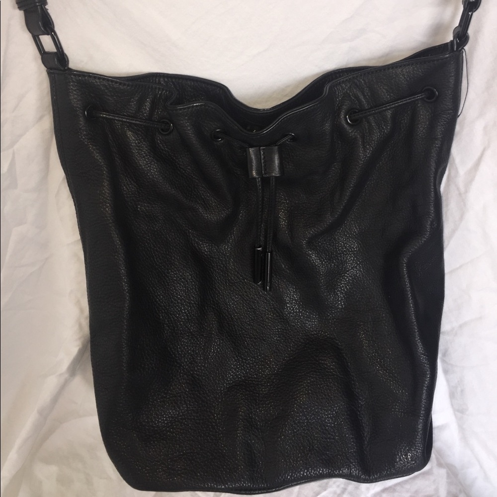 Large Leather Black Hobo Bag
