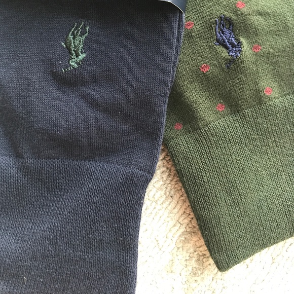 Ralph Lauren Sock Set Polka Dot & Solid with Pony - Picture 2 of 3