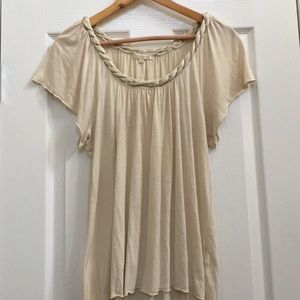 Cream braided top