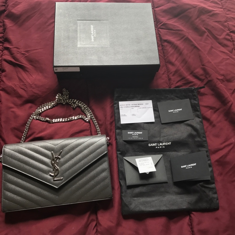 SOLD! Saint Laurent Medium Monogram Chain Wallet
