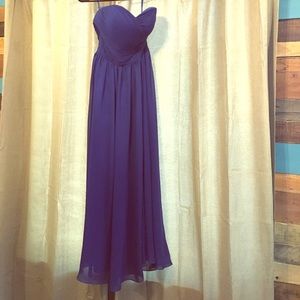 Royal Blue Chiffon Sweetheart Bridesmaid Dress