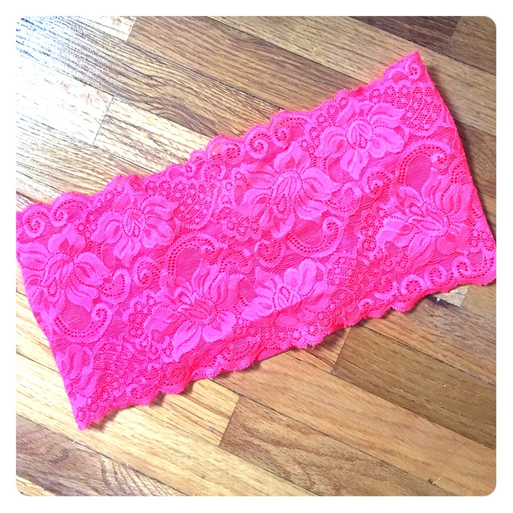 NWOT LF Love, Mar Hot Pink Lace Bandeau/Bralette