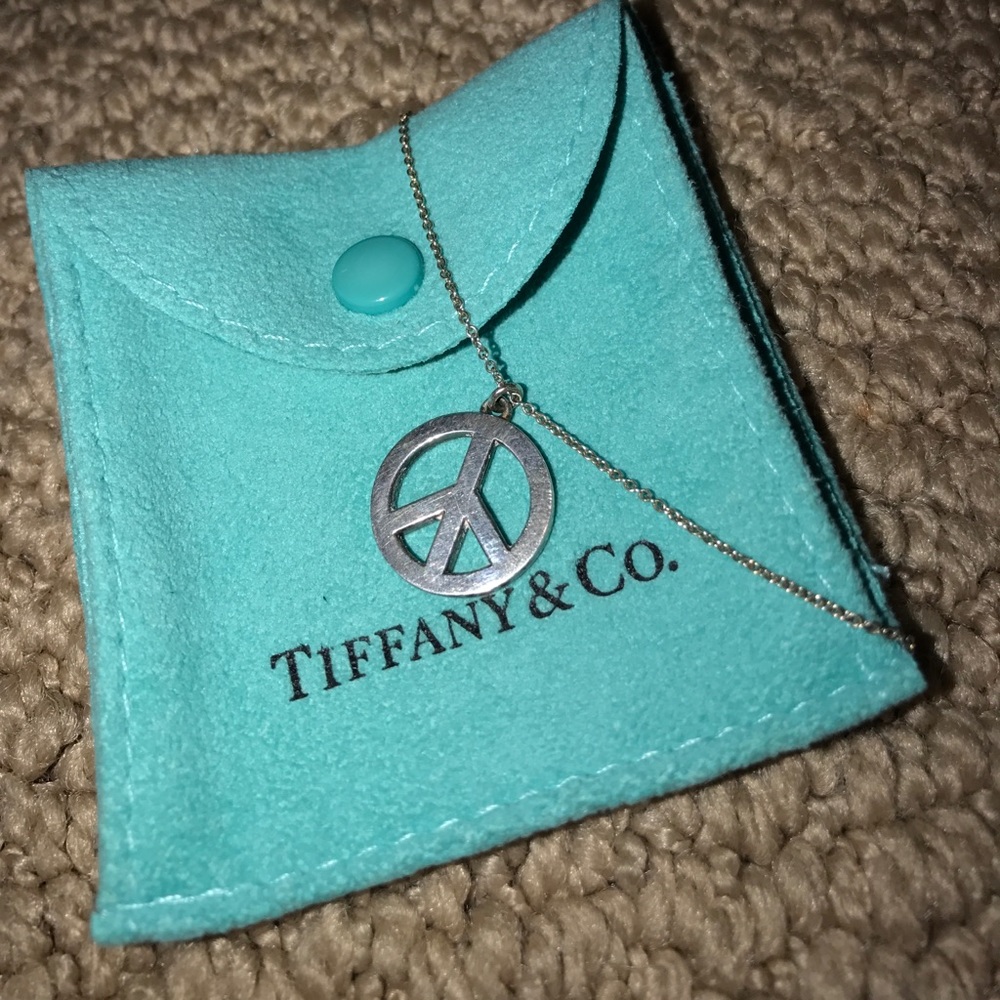 Tiffany peace sign necklace